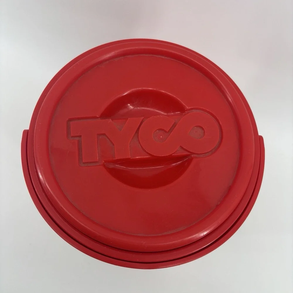 Vintage 1980's Tyco Super Building Blocks Lot With Bucket Figures Wheels Windows
